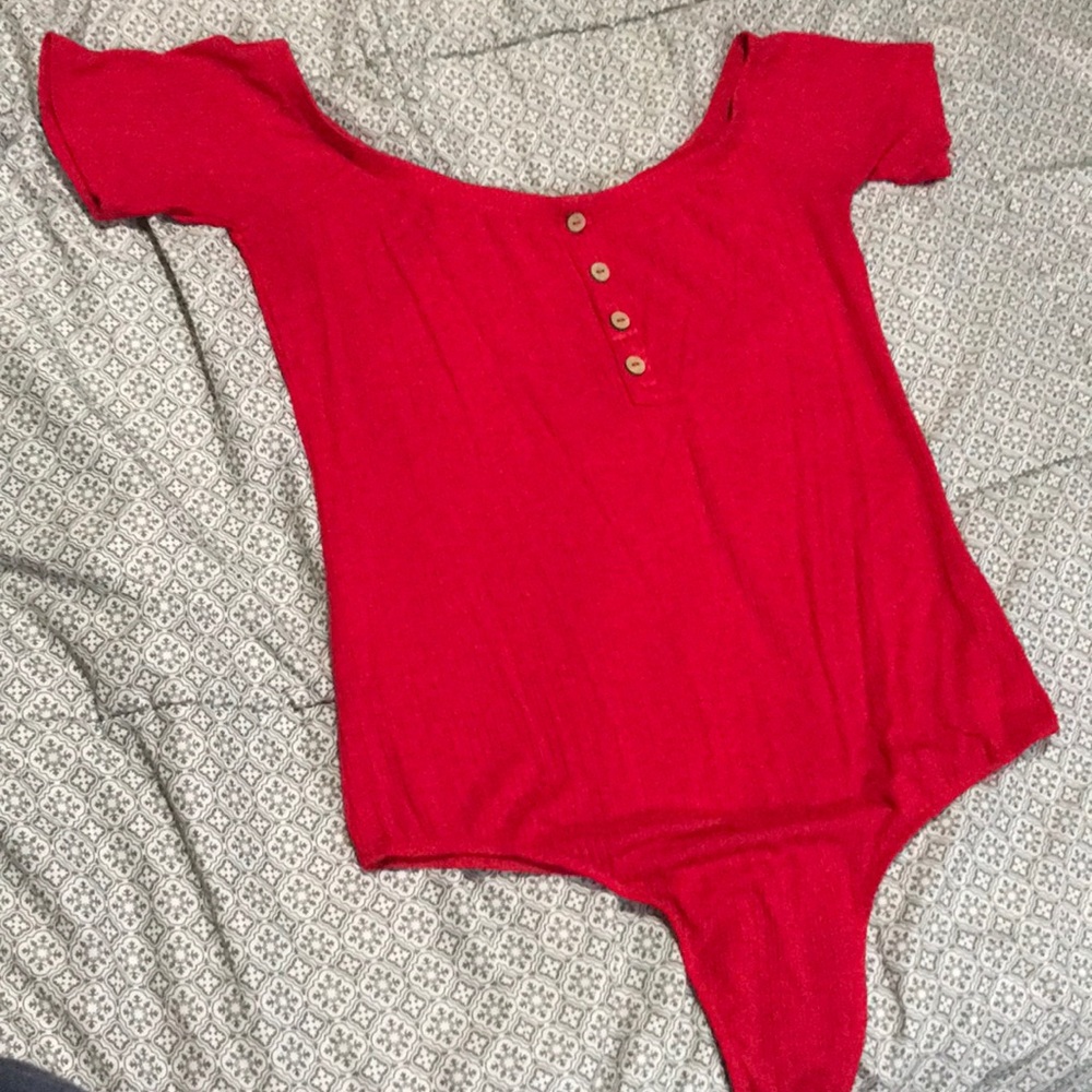 Red body suit, size Large